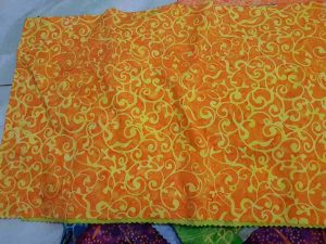 Yellow batik fabric for Quilts, Quilting or Jelly rolls