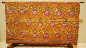Yellow batik fabric for sarong and quilting 2