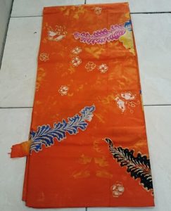 Yellow batik fabric for sarong or shirt