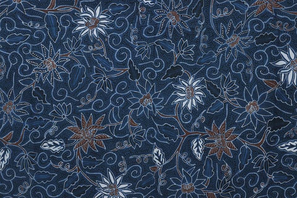 Indigo blue batik fabric Camboja at Batik Dlidir